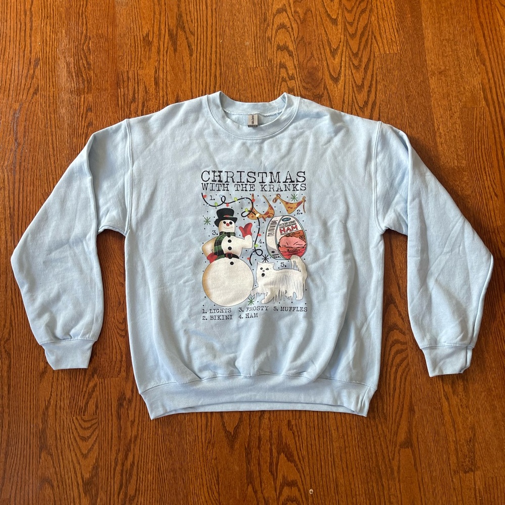 Light Blue Christmas Crewneck Sweater